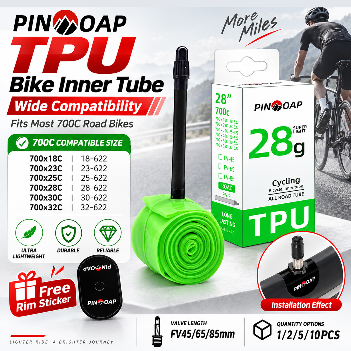 Inner Tube 700C - PINMOAP 28g TPU Dętka do Opon