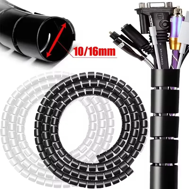 Cable Lock Flexible - Elastyczna spiralna osłona kabla 2M/1M, organizer