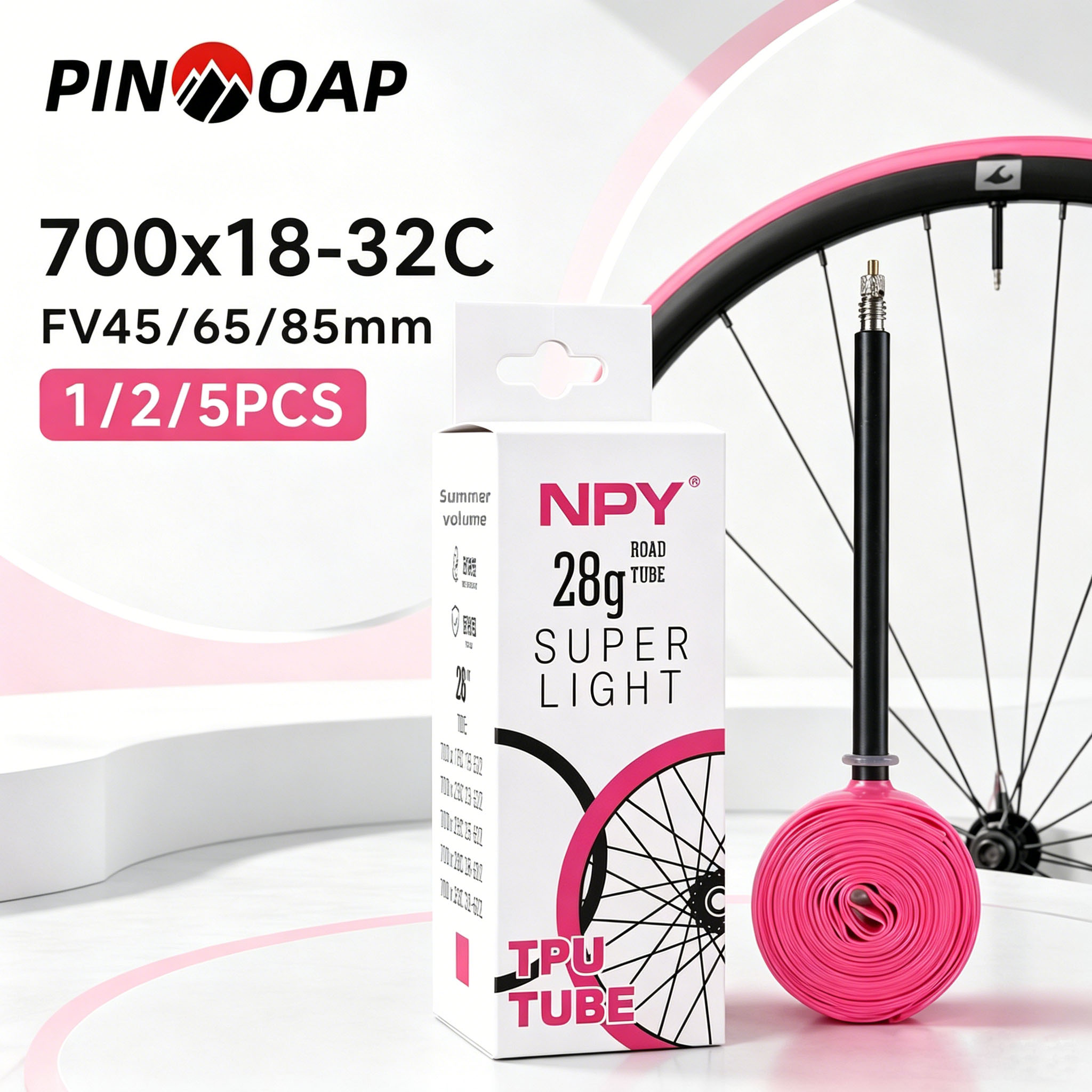 Inner Tube 700C - PINMOAP 1/2/5 SZT. Różowa Dętka Rowerowa